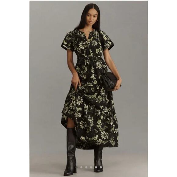 Anthropologie Dresses & Skirts - Anthropologie The Somerset Maxi Dress XS Green leaves